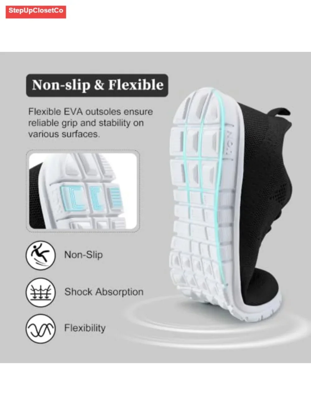 Lightweight Walking Sneakers Non Slip Athletic Shoes Comfortable Memory Foam
